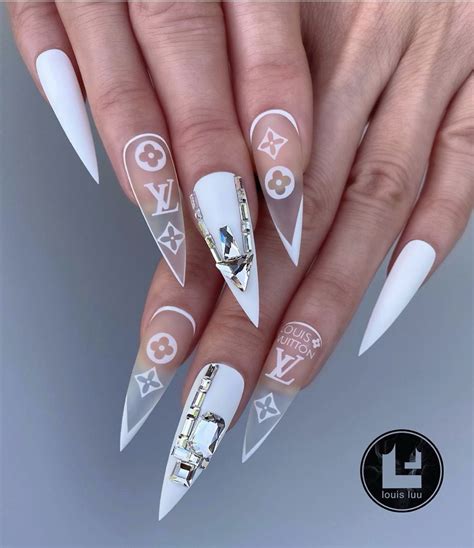 white lv nails|Top 10 white lv nails ideas and inspiration .